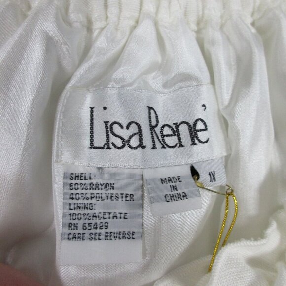 Vintage Lisa Rene 2 Piece Set Blouse Skirt Midi Tulle Sheer Lined Wedding 1X 488 - Picture 5 of 14